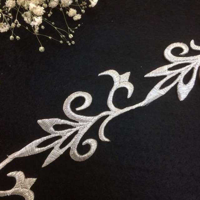 刺繍モチーフ（シルバー）SM-YAC-SL　（新体操 フィギュア チア レオタード 装飾）