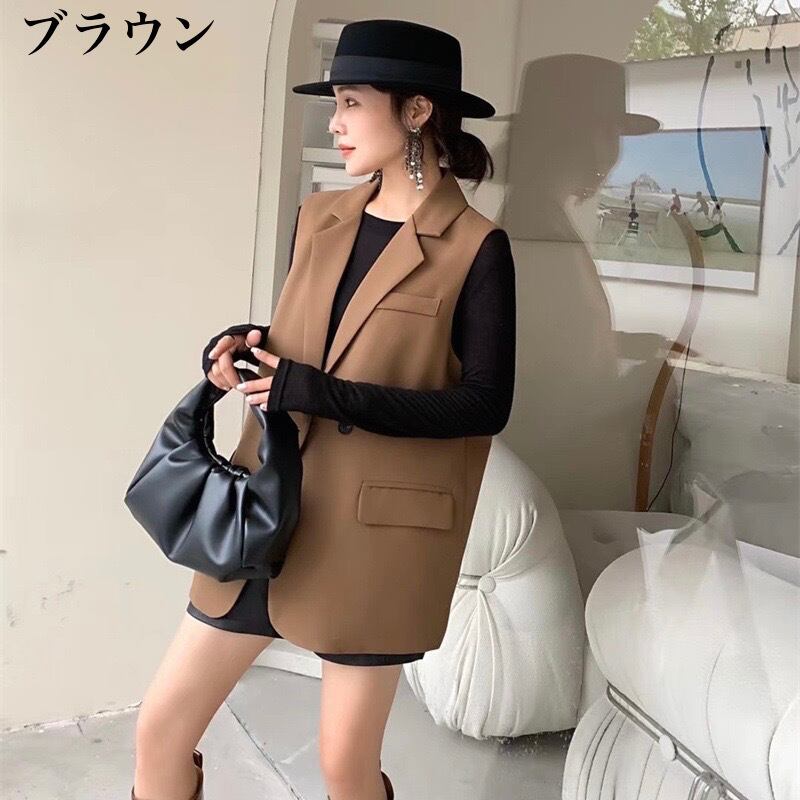 ベスト ジャケット スーツベスト アウター レディース ノースリーブ 襟