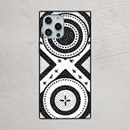 受注生産 iPhoneケース 白黒の円形タリスマン柄｜幾何学シンボル TALM032C