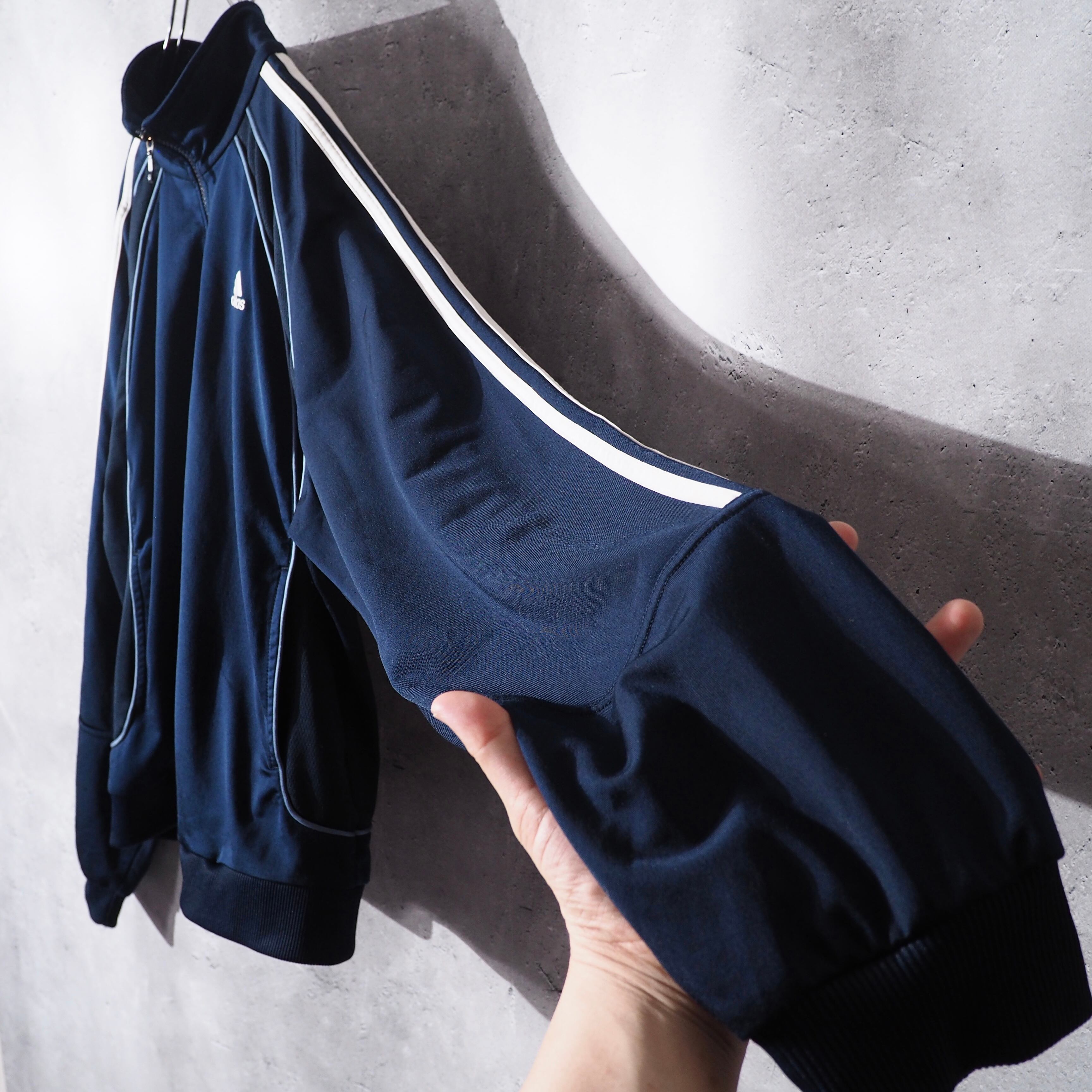 2000s " adidas " Odd Three Line Design Over Silhouette Track Jacket