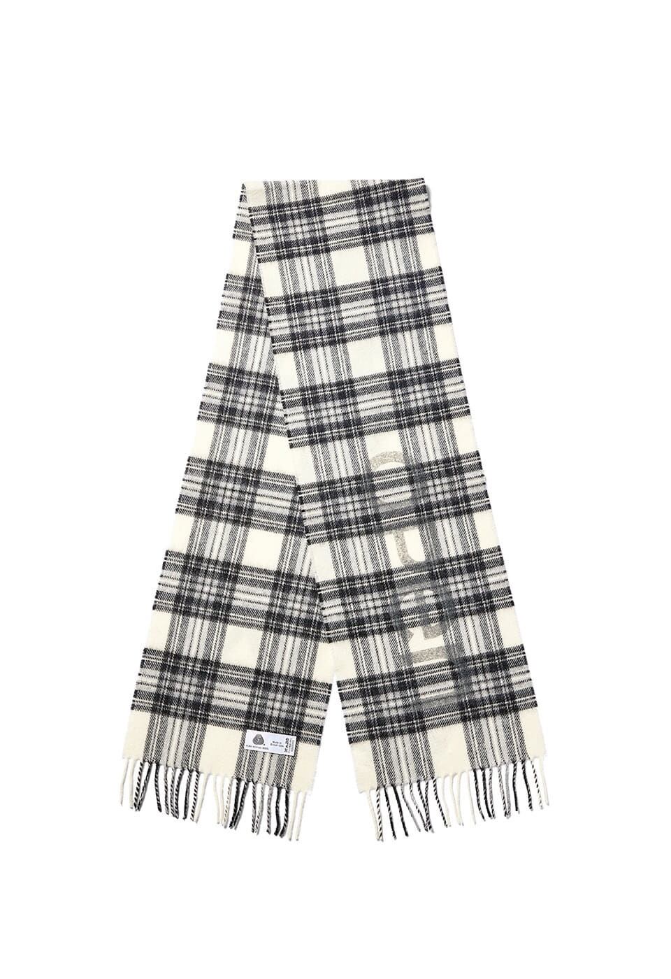 [OPEN YY] YY STRIPE スカーフ★新作・24AW★人気★韓国★ OPEN YY] OPEN YY TARTAN WOOL SCARF, BLACK 正規品 韓国ブランド 韓国
