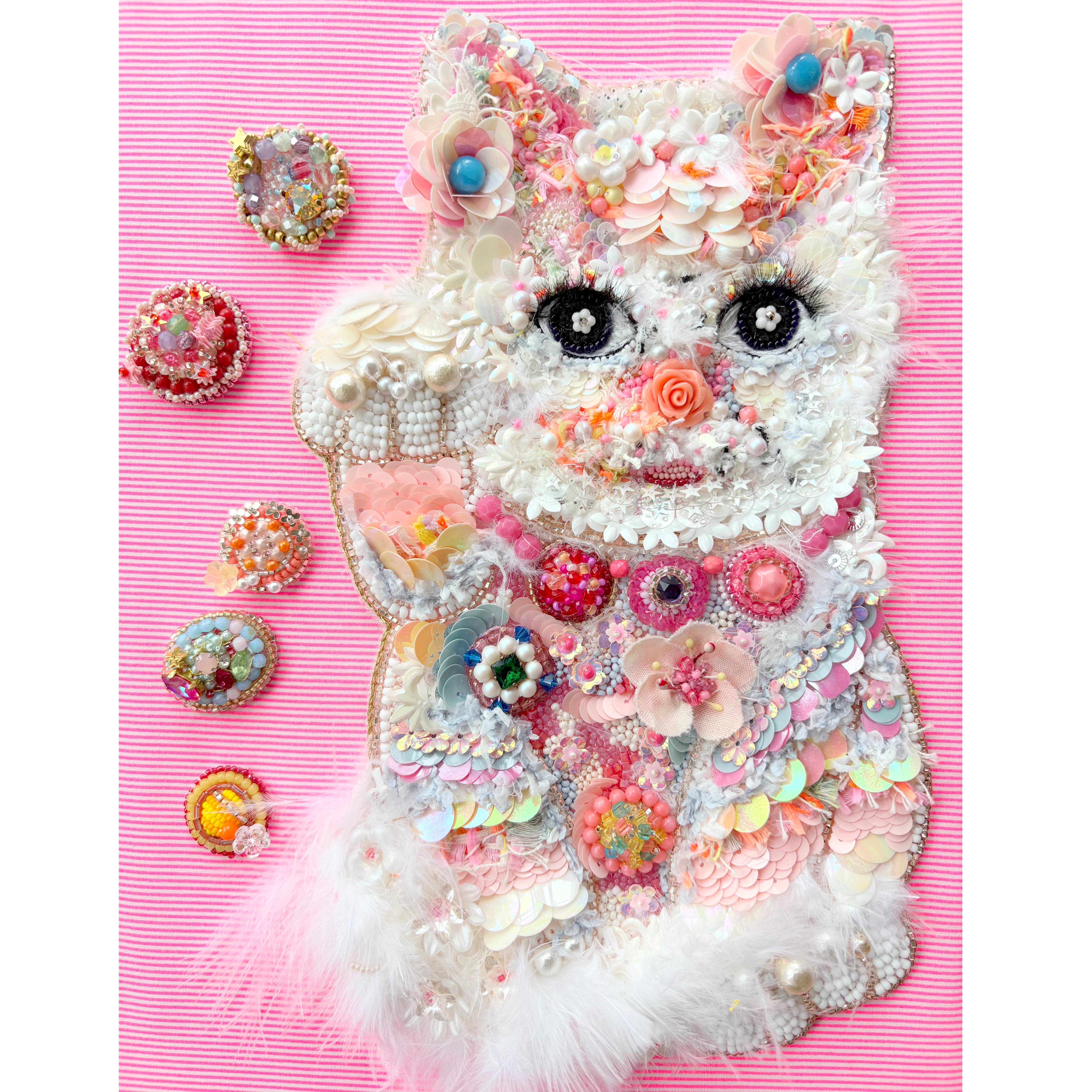 ビーズ刺繍アート（額装） Framed Bead Embroidery Art ｜ 