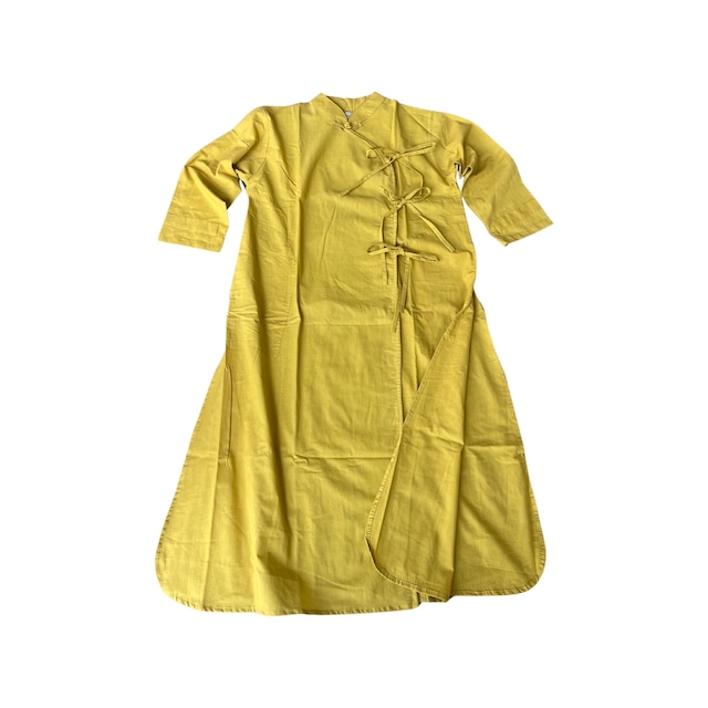 saruche Muji Indian cotton Chineseクルタ　ロングシャツ　Yellow