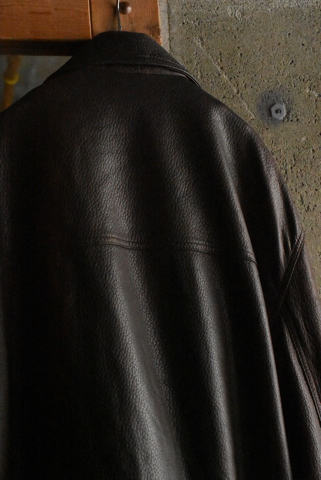 OK／80-90's "Skipper's" lambs skin leather hunting coverall