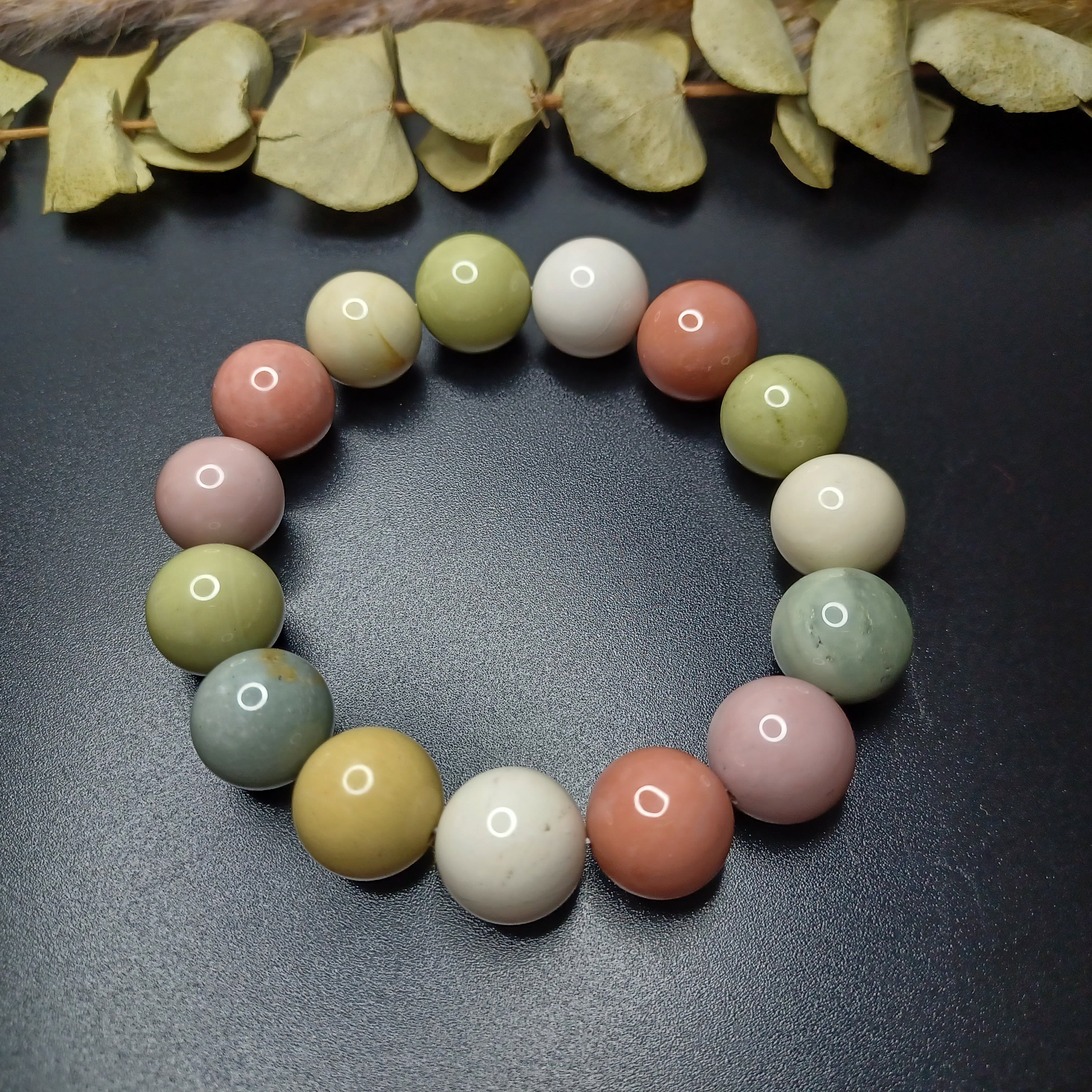 天然瑪瑙/最強品質】星空瑪瑙＊約12.5mm＊天然石ブレスレット