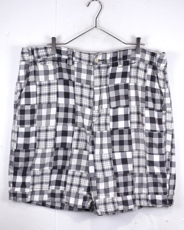 【Caka  act2 】“Polo by Ralph Lauren” Monotone Check Patch Work Vintage Shorts