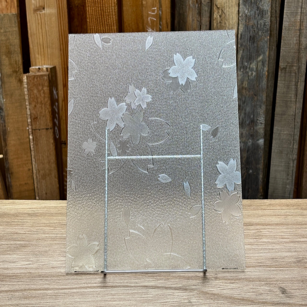【さくら】昭和の型板ガラス(2-3mm)【A4サイズ程度】※5枚以上購入必要