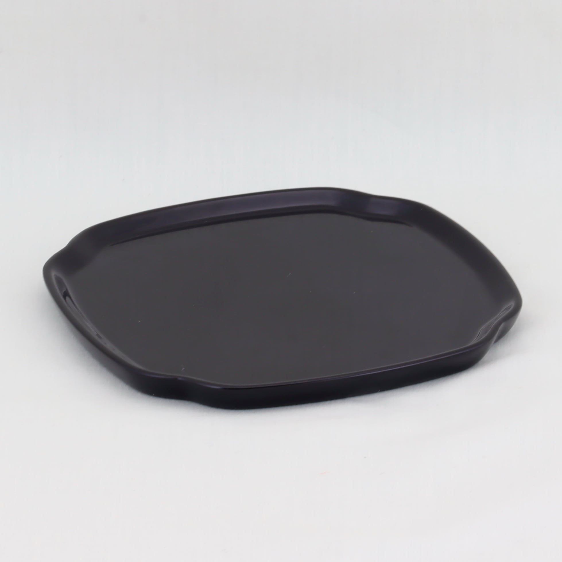 1561 輪島塗 銘々皿／入隅形／黒塗無地／五枚組 | 輪島塗 加藤漆器店