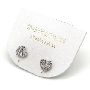 チタンポストピアス:パヴェハート