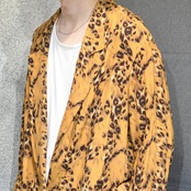 leopard pattern rayon easy tailored jacket
