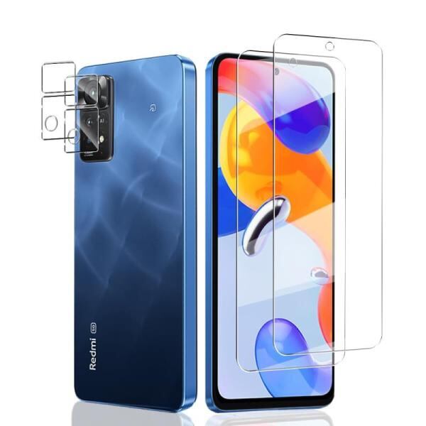 Xiaomi Redmi Note11Pro ガラスフィルム【2枚+2枚】レンズ保護フィルム
