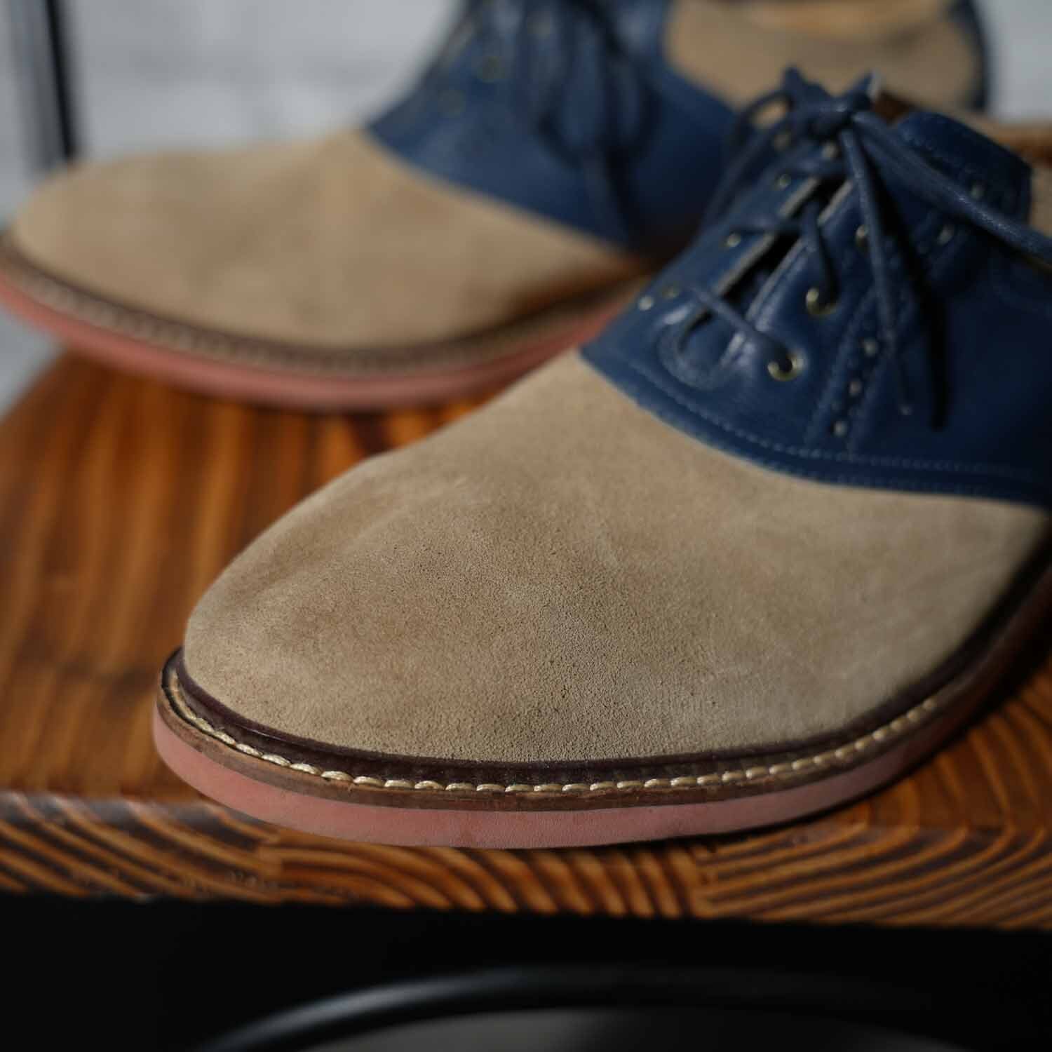 古着 COLE HAAN スエード×レザー コンビ サドルシューズ 27cm相当（9W