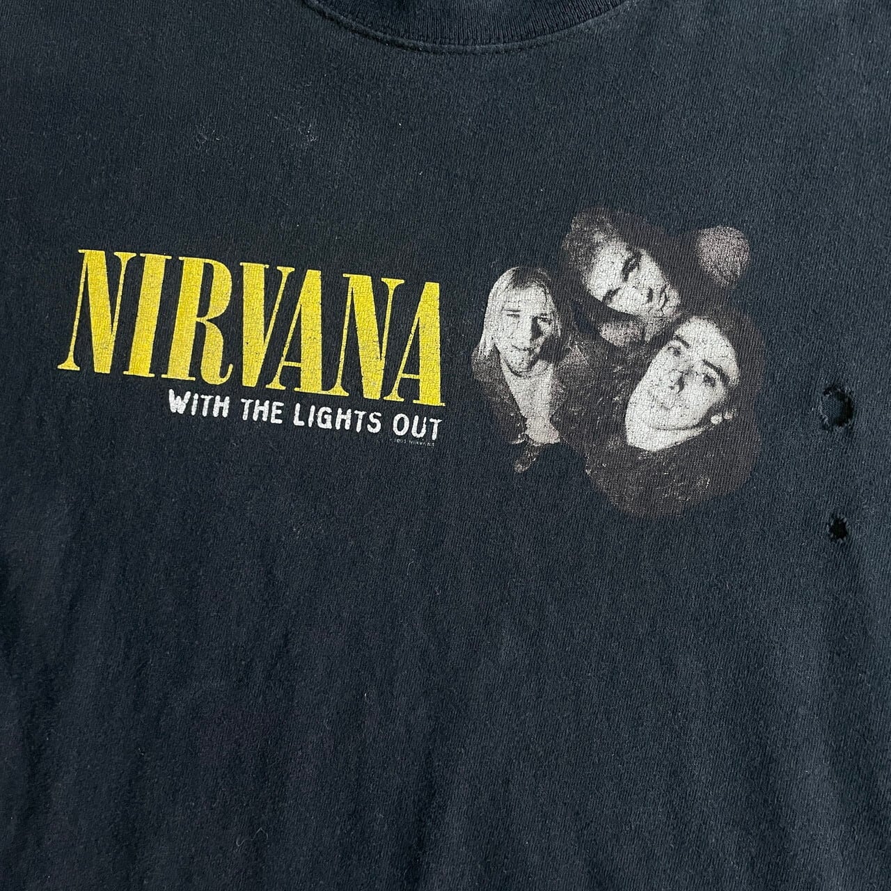 00年代 NIRVANA WITH THE LIGHTS OUT バンドTシャツ メンズL 古着