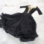 社交ダンス 衣装 スタンダードドレス スタンダード ドレス ワンピース NANAKA ナナカ デモ 競技 パーティ 発表会 黒 チュール 高級感 ボリューム ブラック系 ゴージャス 大人っぽい フォーマル ダンス衣装 レディース スカート おしゃれ シンプル 発表会用 競技用 ショー