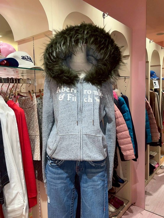 VINTAGE ARERCRO FUR HOODIE      Y2K