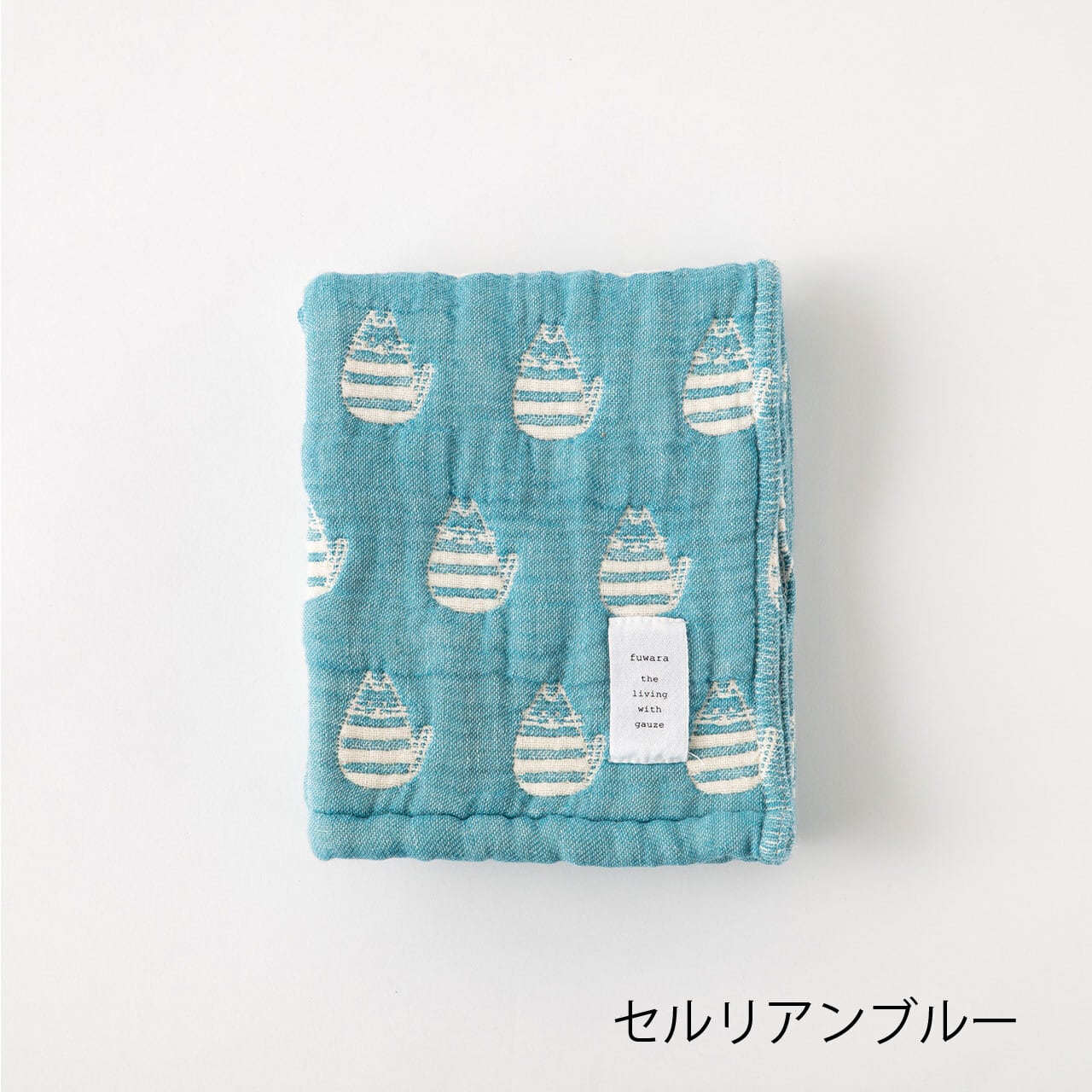 六重織ガーゼ フェイスタオル ねこ（chatora） | fuwara