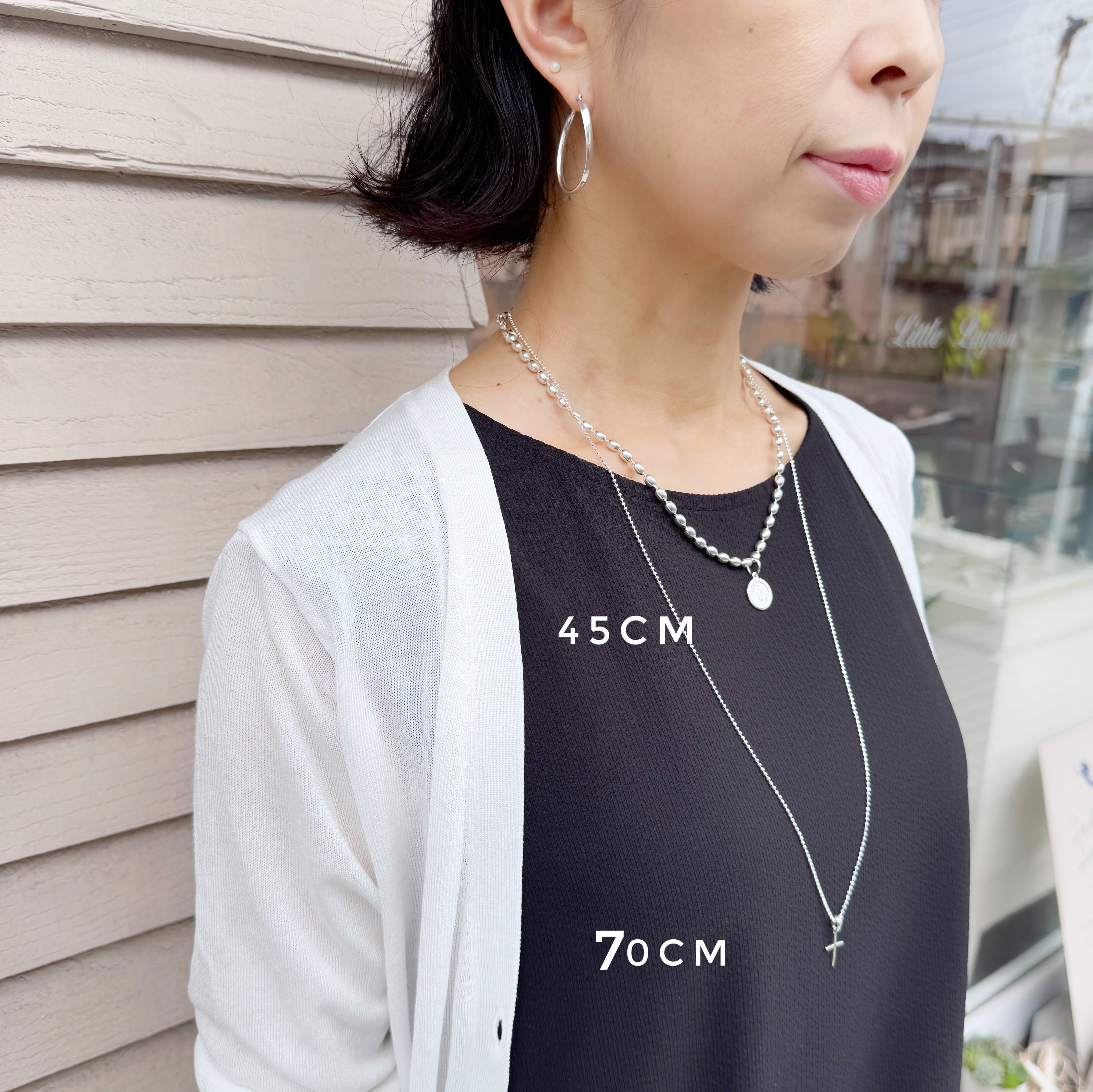 残りわずか】リトル クロス with カットボールチェーン 70cm−80cm