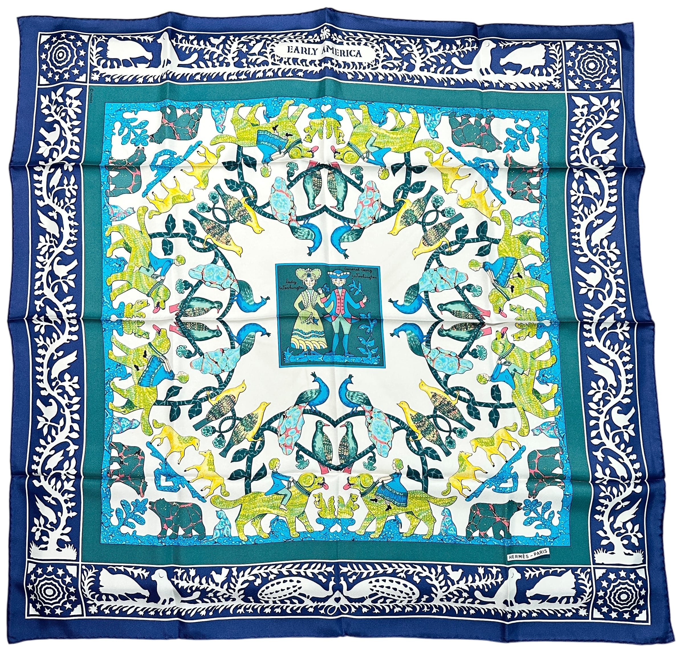 HERMES エルメス カレ90 EARLY AMERICA 古き良きアメリカ 21804-202509