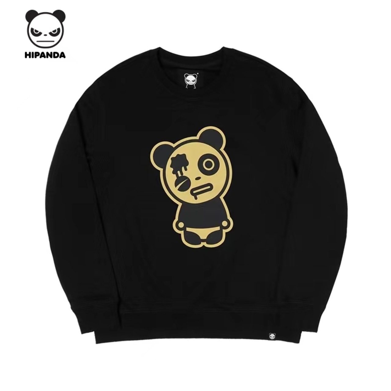 【HIPANDA ハイパンダ】レディース クルーネック スウェット トレーナー   WOMEN'S CREW NECK SWEAT SHIRT / BLACK