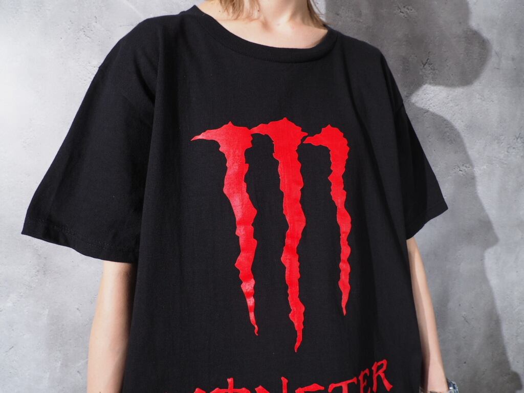 Monster energy Bi color logo printed Tee