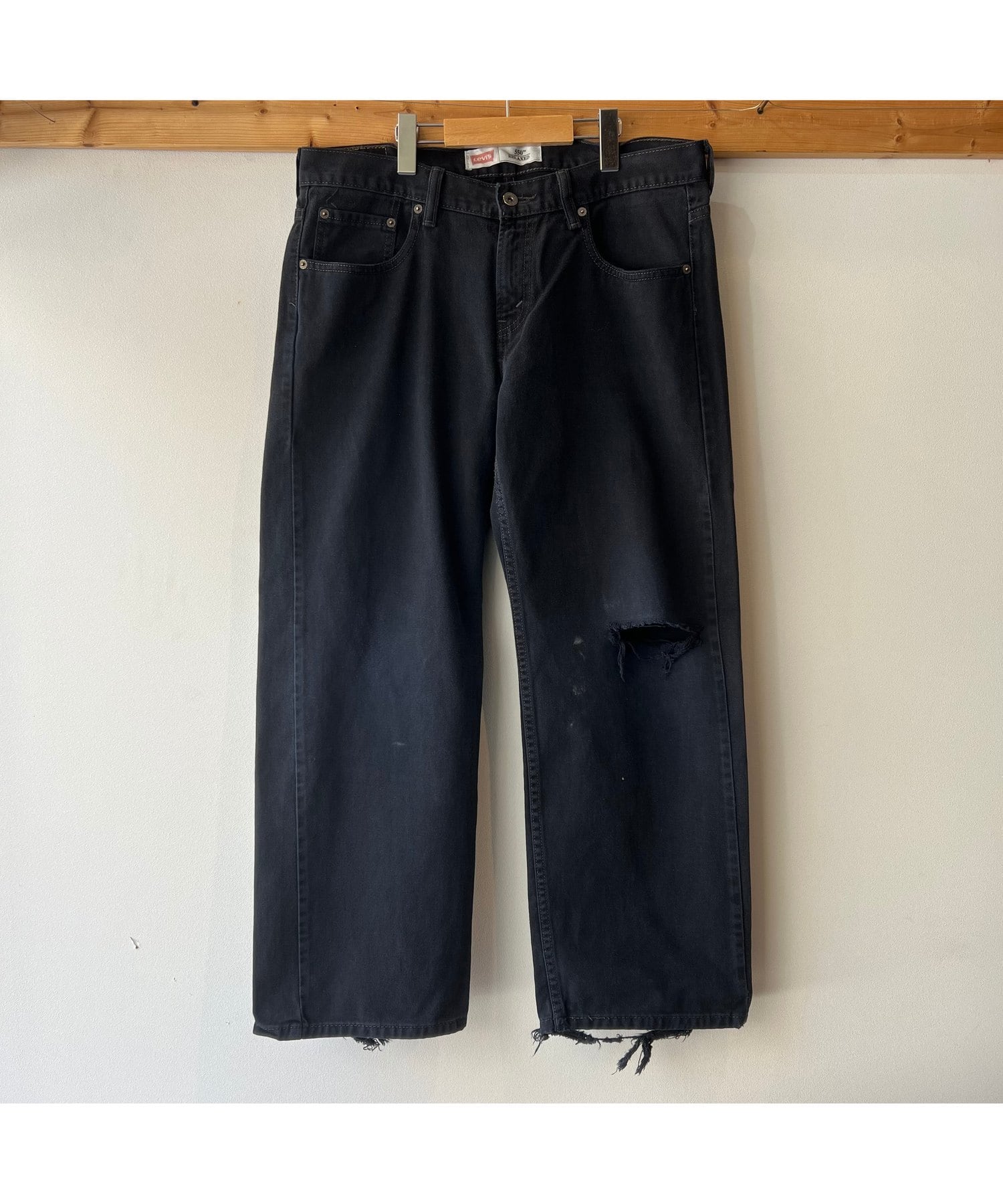 Levi's 550 ブラックデニムパンツ 34×28 ビンテージ HUSKY Levi's550 “Husky” ブラックデニムパンツ メンズW34L28 ブラック