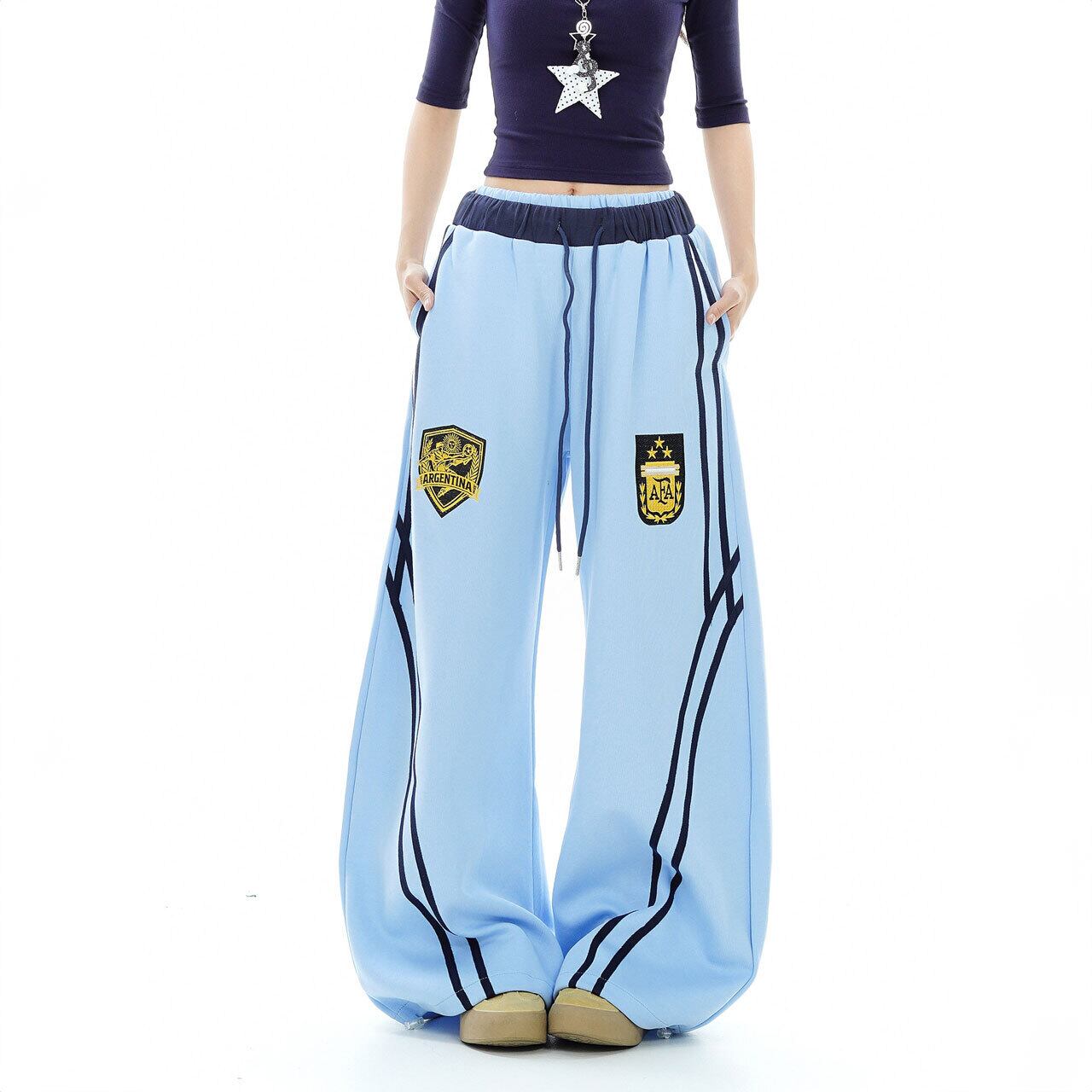 エンブレムモチーフサイドラインワイドパンツ 2col R02797