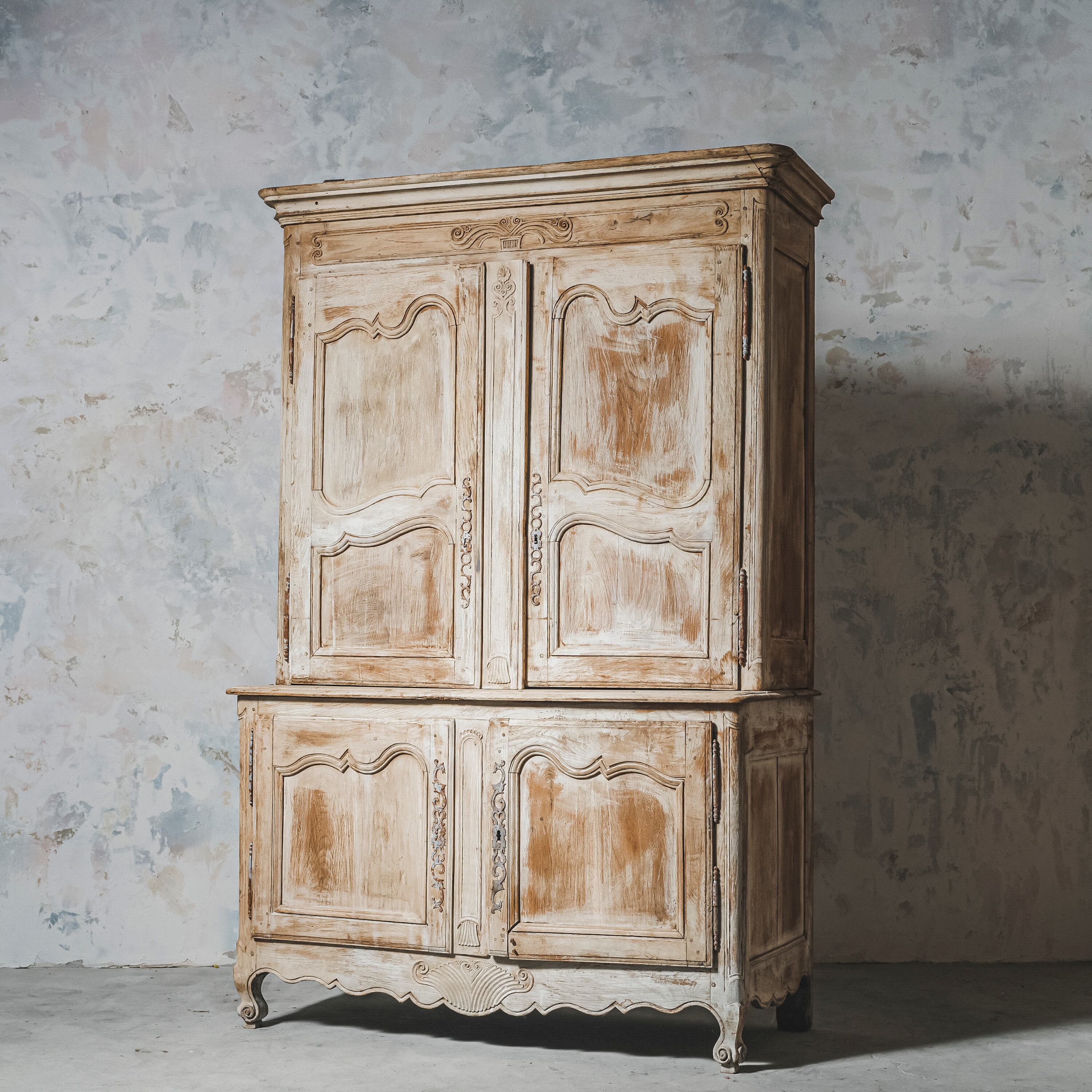 キャビネット/フレンチキャビネット/ペイントキャビネット/2段/カップボード/収納/店舗什器/空間創装飾/アンティーク