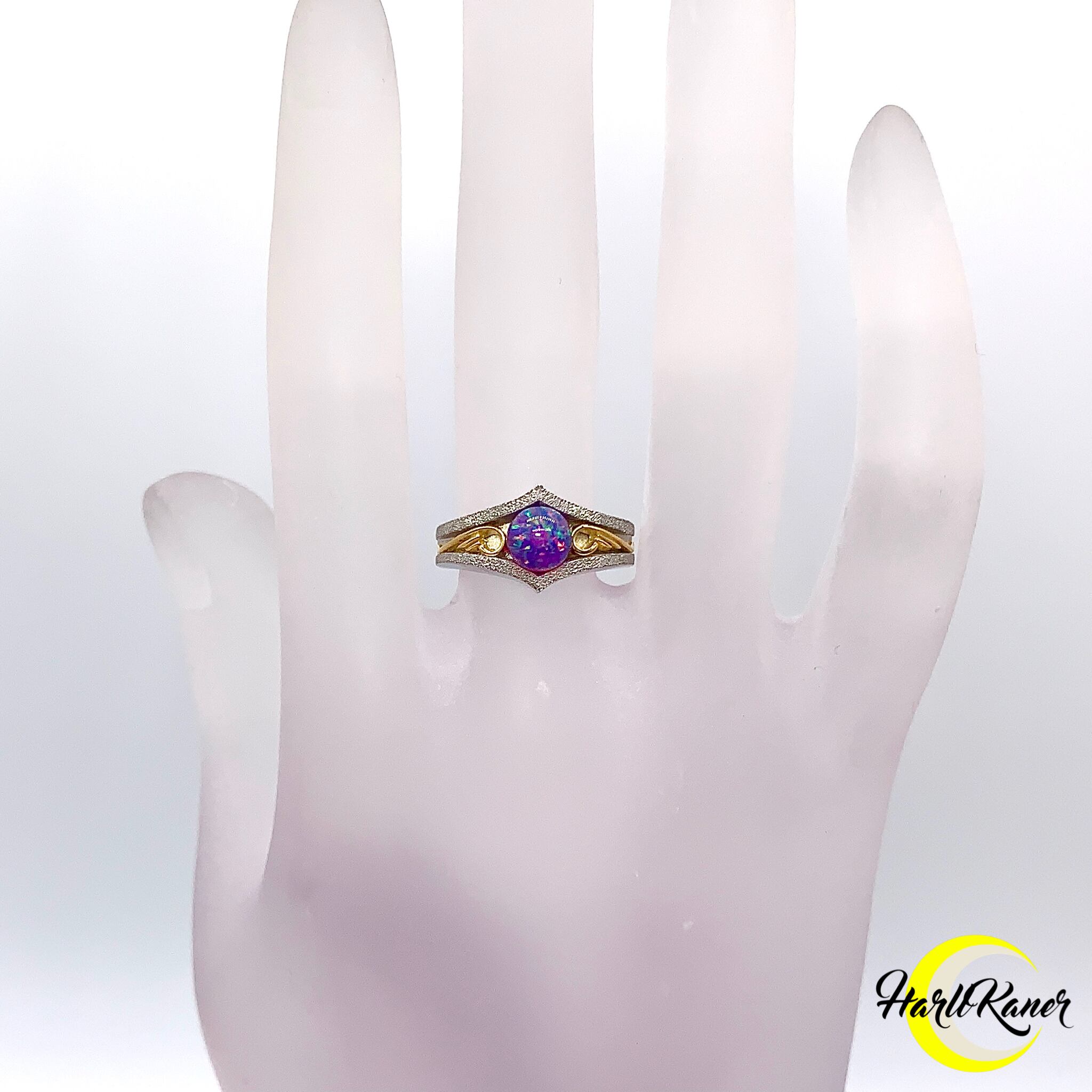 ☆NEWｶﾗｰ＊ｸﾘｽﾀﾙver・7色のオパールから選べる☆ Moon the wingリング