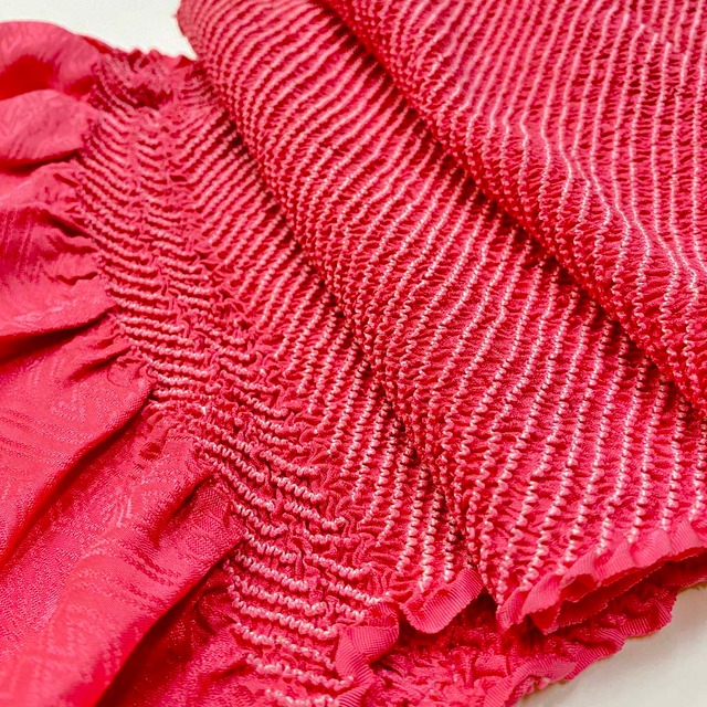 帯揚げ 帯揚 ピンク 訳あり 振袖 絞り 小紋 紬 訪問着 普段着用 礼装用 正絹 絹100％ 和装小物 中古 3788