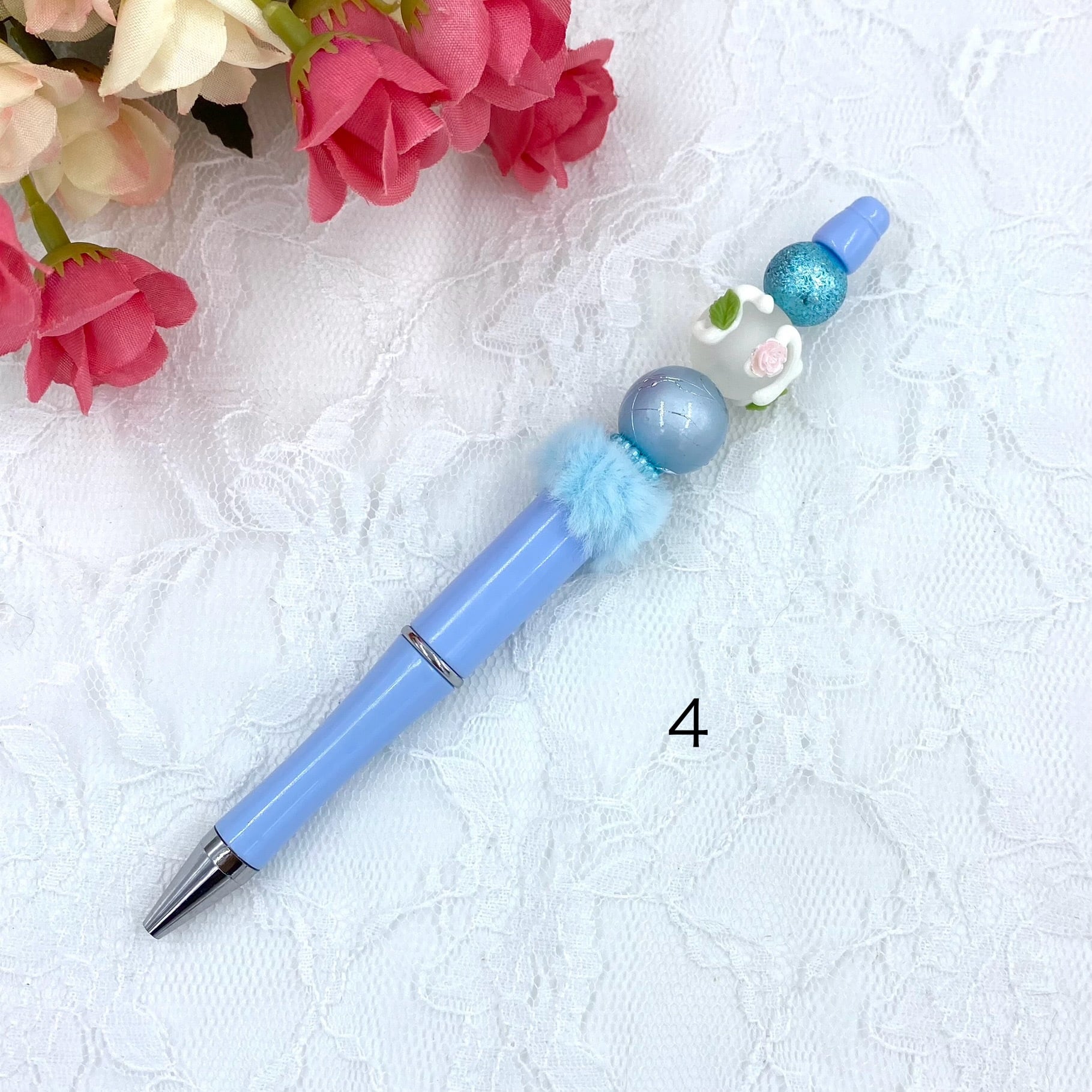sale‼️N4239 カスタムボールペン ２本セット 手染めビーズ 薔薇 ea4e1974688cfb779cd3b05f6102ec
