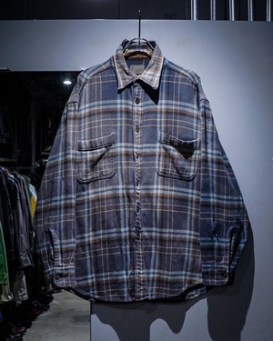 【add (C) vintage】"ST.JOHN’S BAY" Beautiful Sun Fade Check Vintage Flannel Shirt
