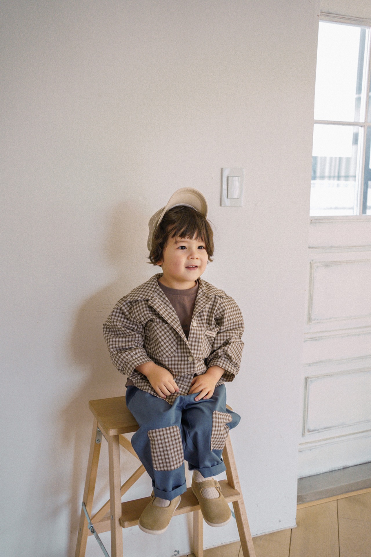 ONU 26/SS Check patchwork pants