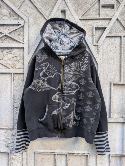 "Y2K" rhinestone zip up hoodie