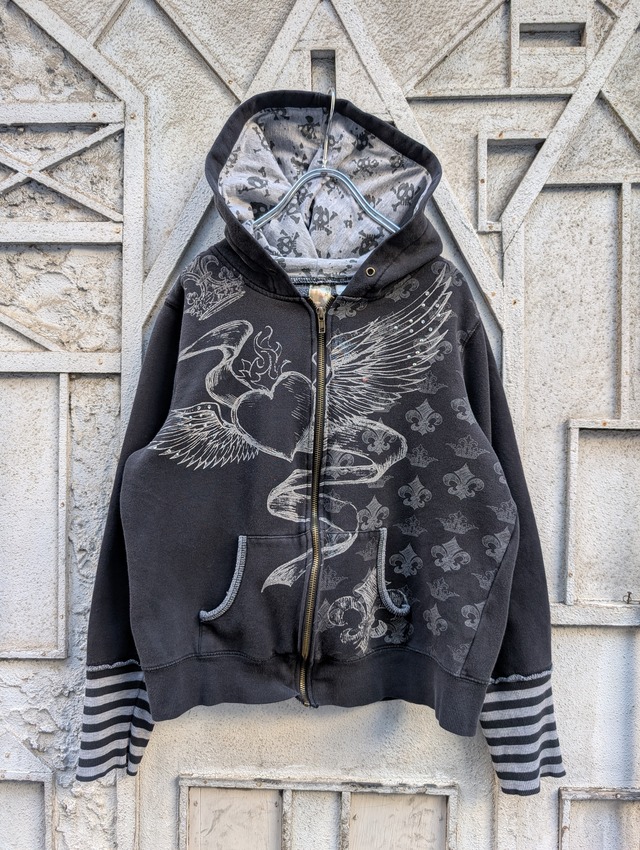 "Y2K" rhinestone zip up hoodie