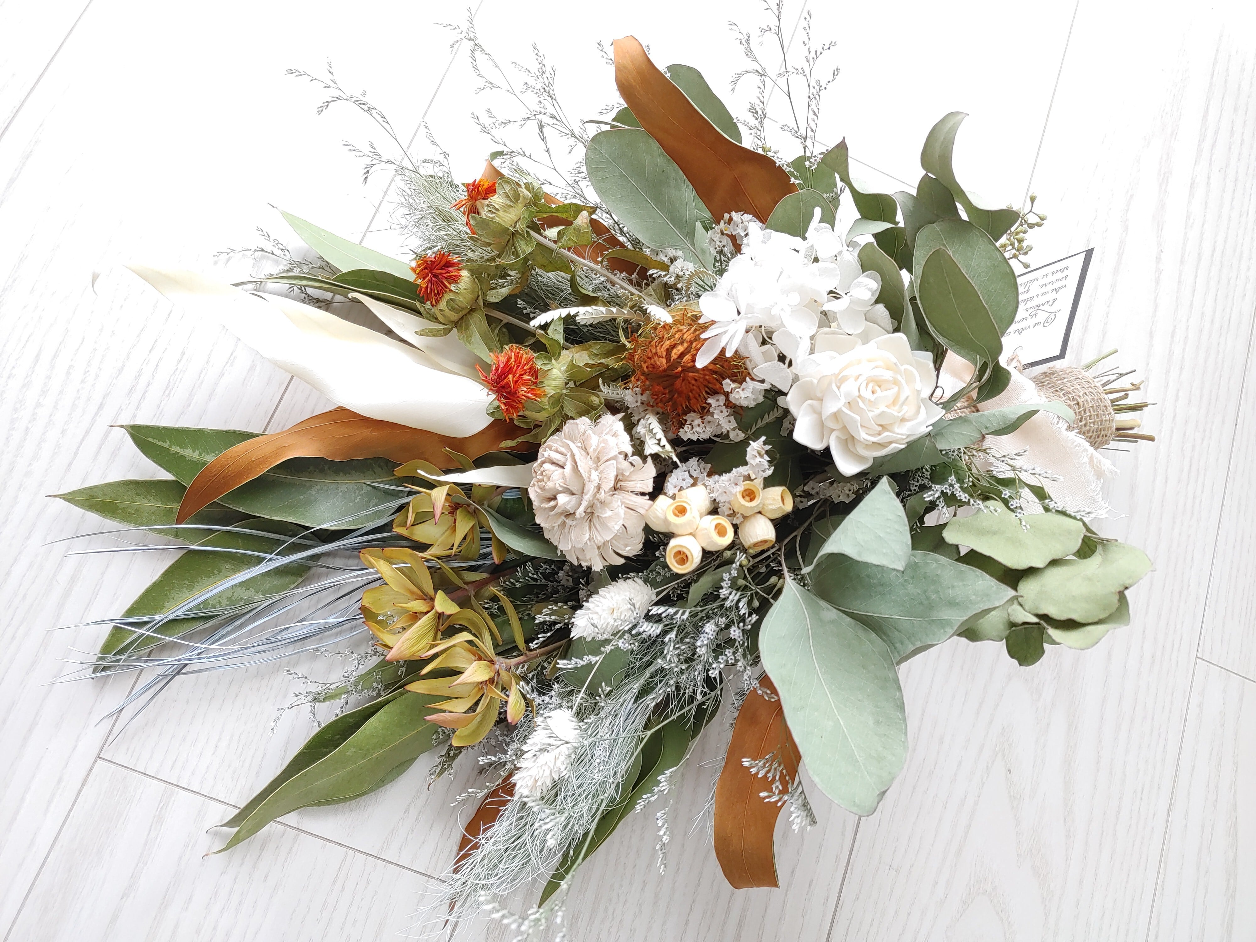 ドライフラワーブライダルブーケ ネイティブアンティーク 珍しい 