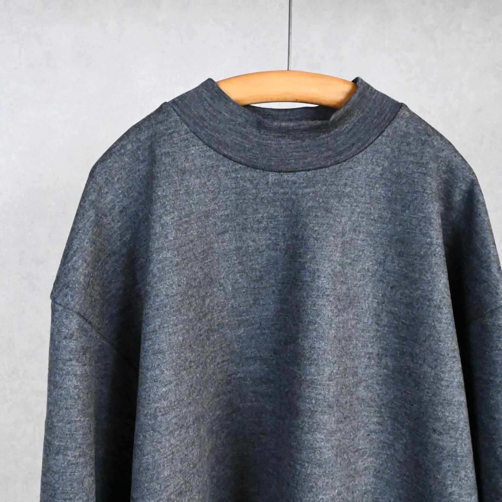 25AW》【LA MOND】 DRAWST MOCK NECK WOOL LONGTEE ラモンド ドロー