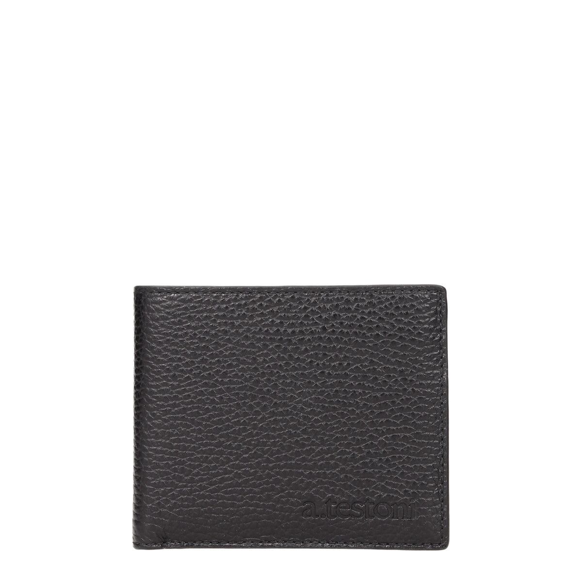【新品】TESTONI テストーニ メンズ 財布 レザー ブラック WUO00498035P18