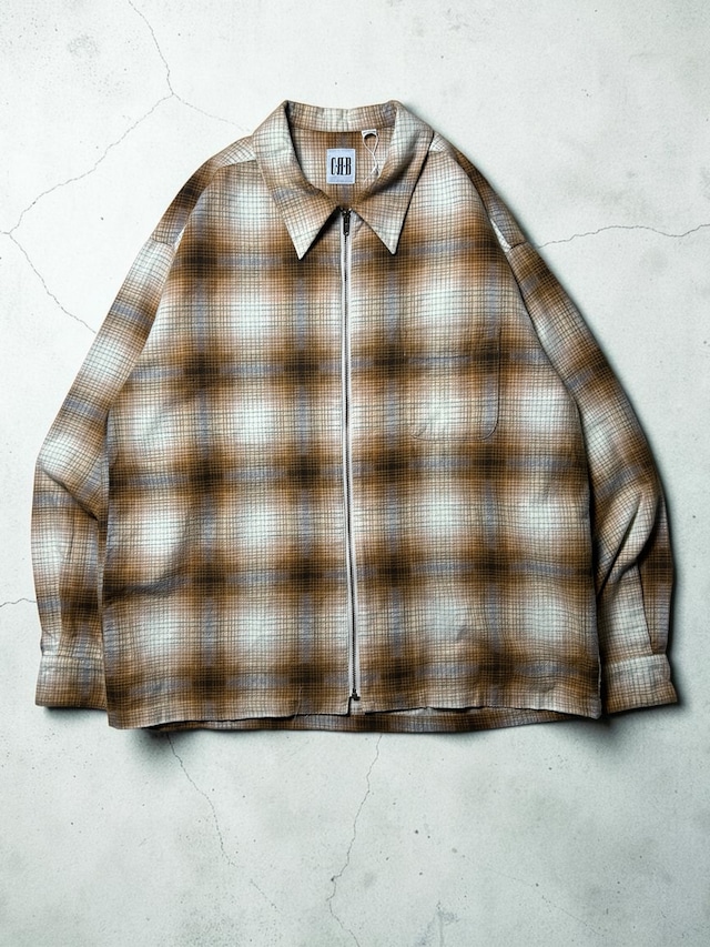 CRB Ombre Plaid Full Zip Wool Blend Shirt Jacket