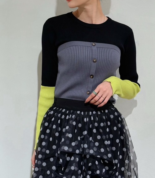 感謝祭アイテム30%OFF！ビスチェドッキングリブニットプルオーバー