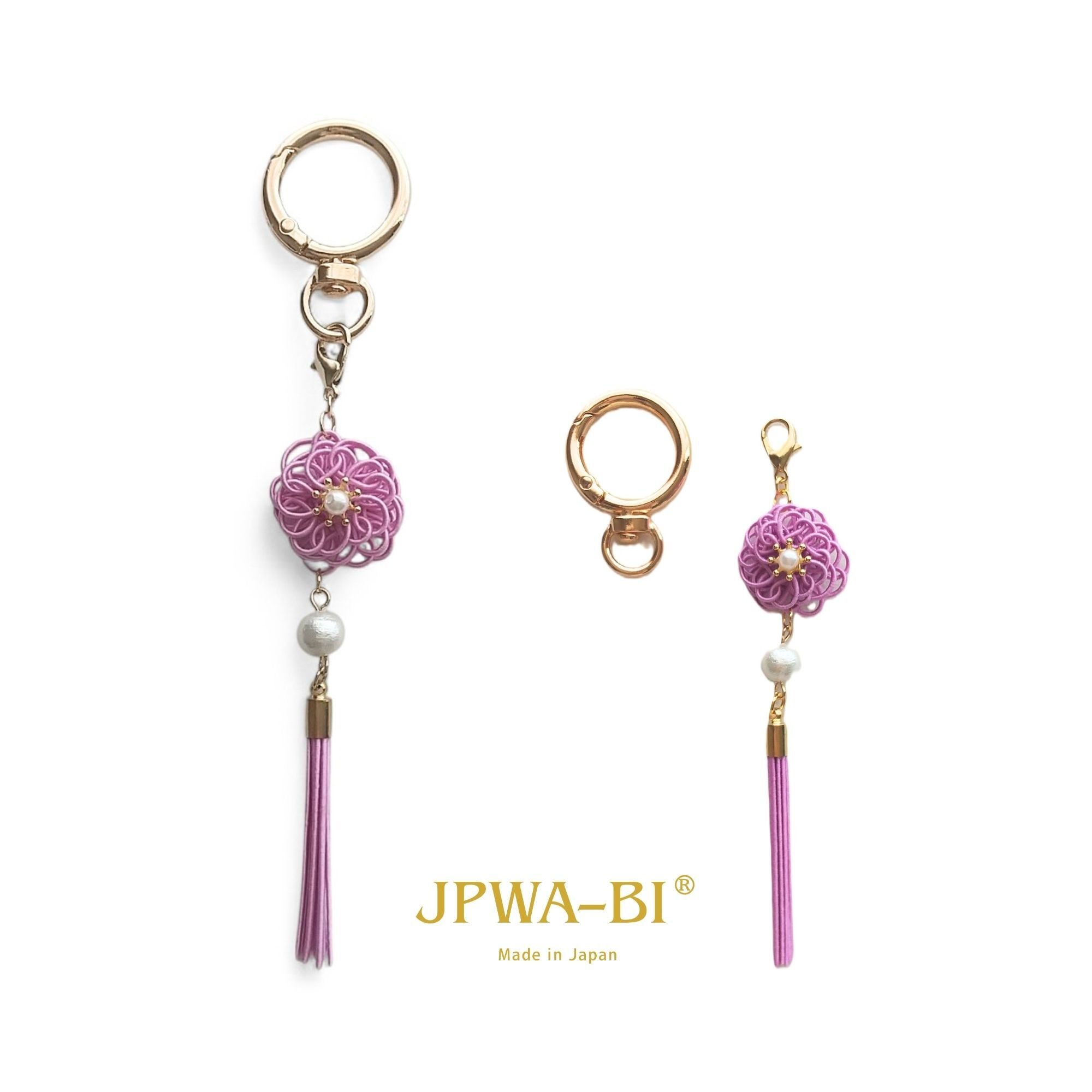 JPWA-BI バッグチャーム キーホルダー 2way 水引 菊 四季花結び 日本製