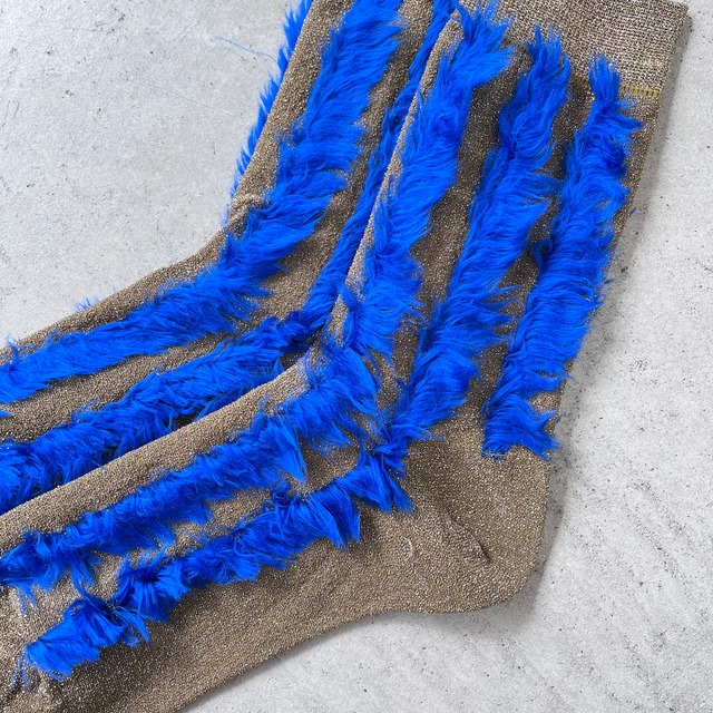 FAKUI / 【22-24cm】stripe fur socks FK-269