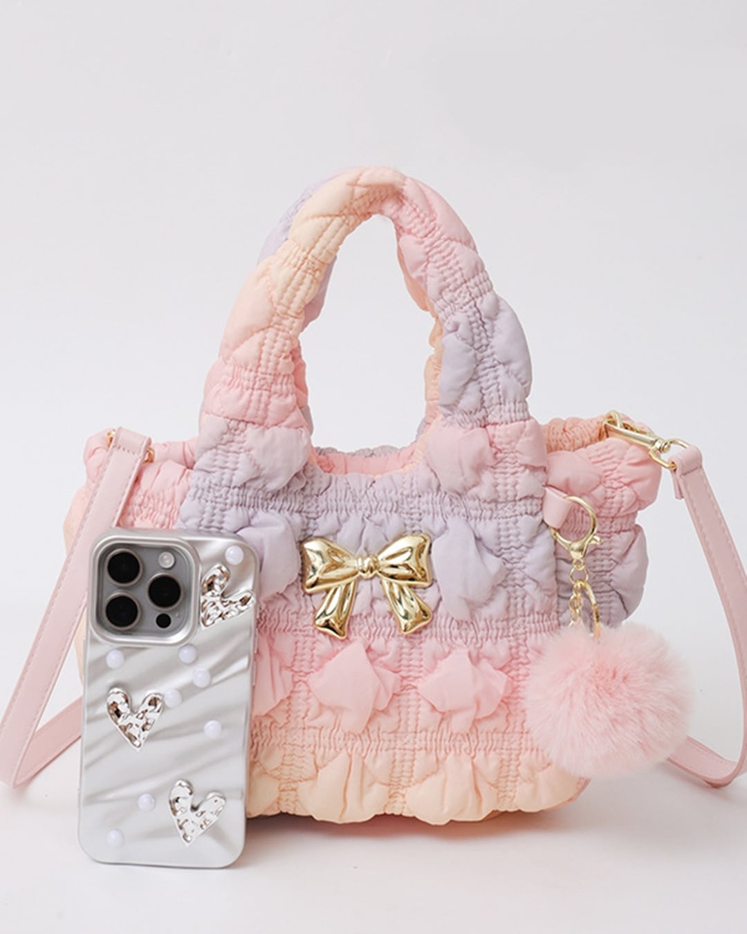 キルティングパフリボンバッグ（9 colors） 24A07116 | Deelia