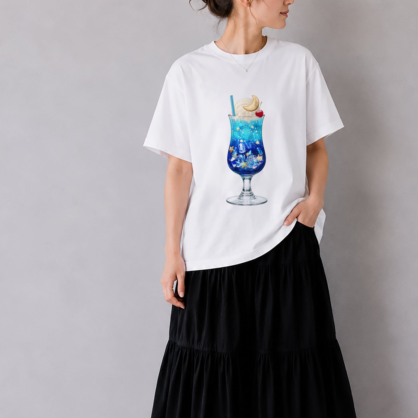 Tシャツ | 星空と鉱物のクリームソーダ | WHITE(ユニセックス)