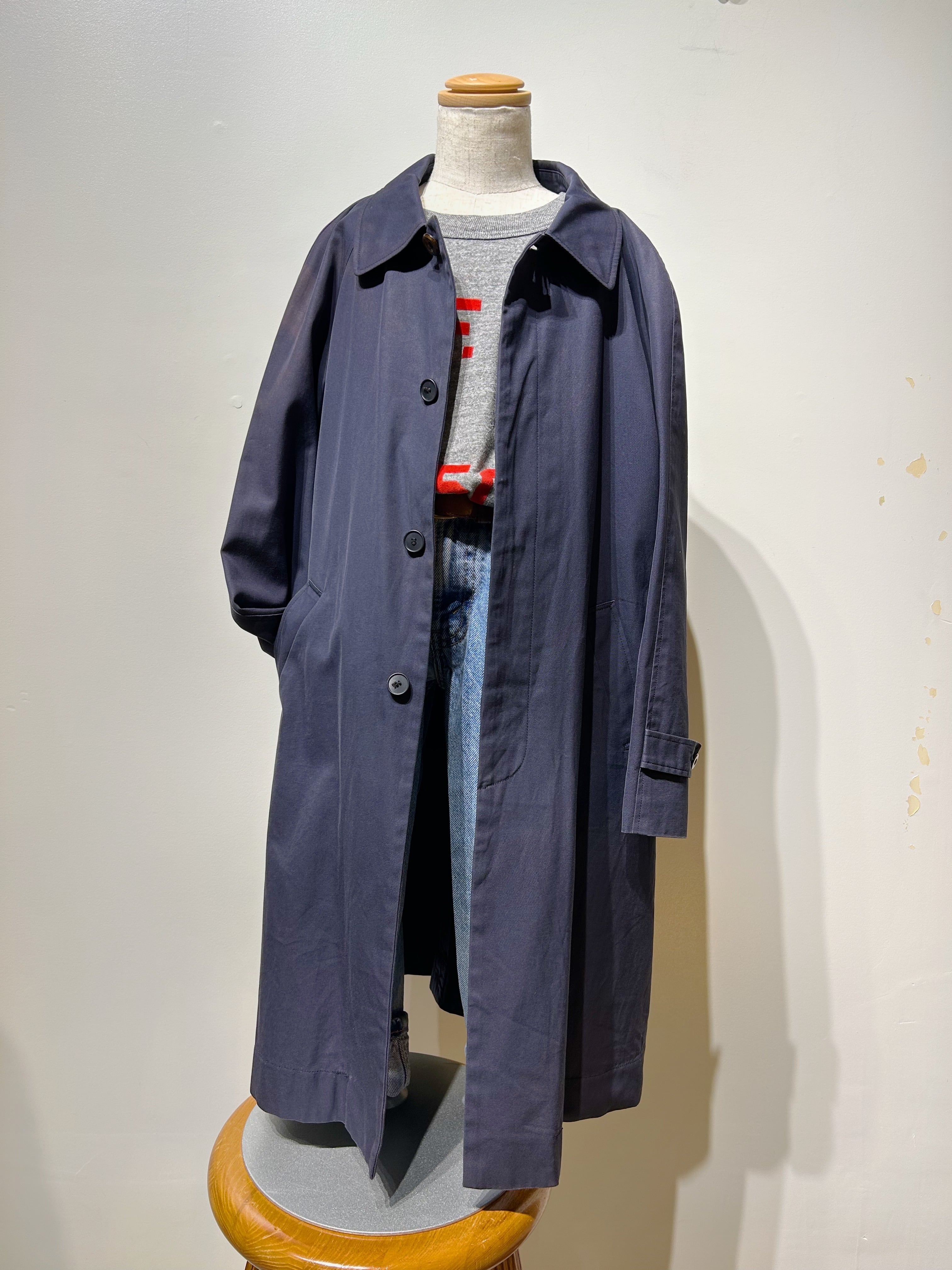 (KD436) 130cm BURBERRY stainless collar coat