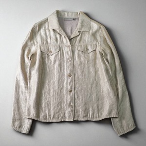 Vintage wrinkle design short tracker jacket "champagne gold"