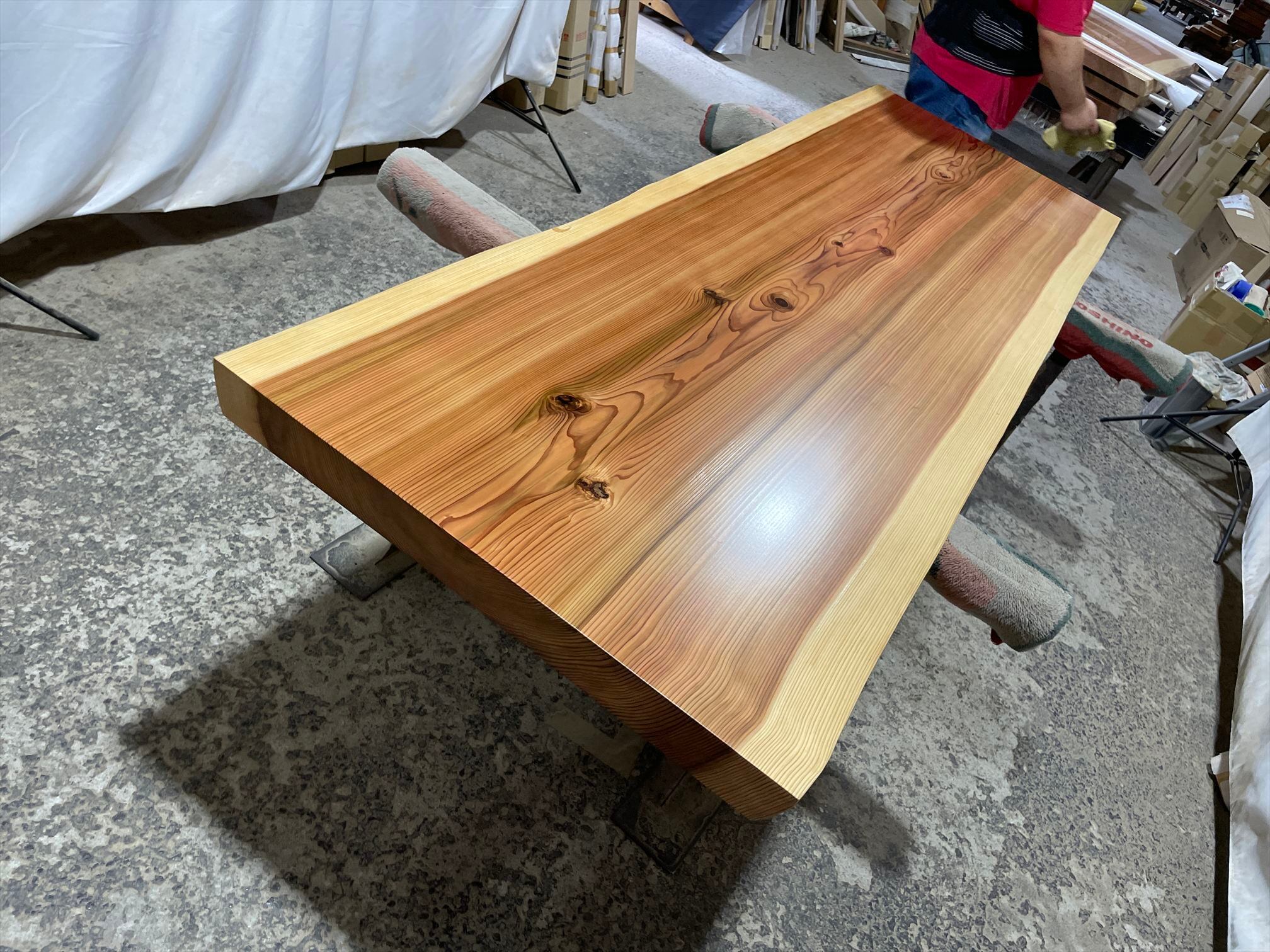 杉9133 一枚板無垢 2320x710-630x60mm 乾燥材 センターテーブル