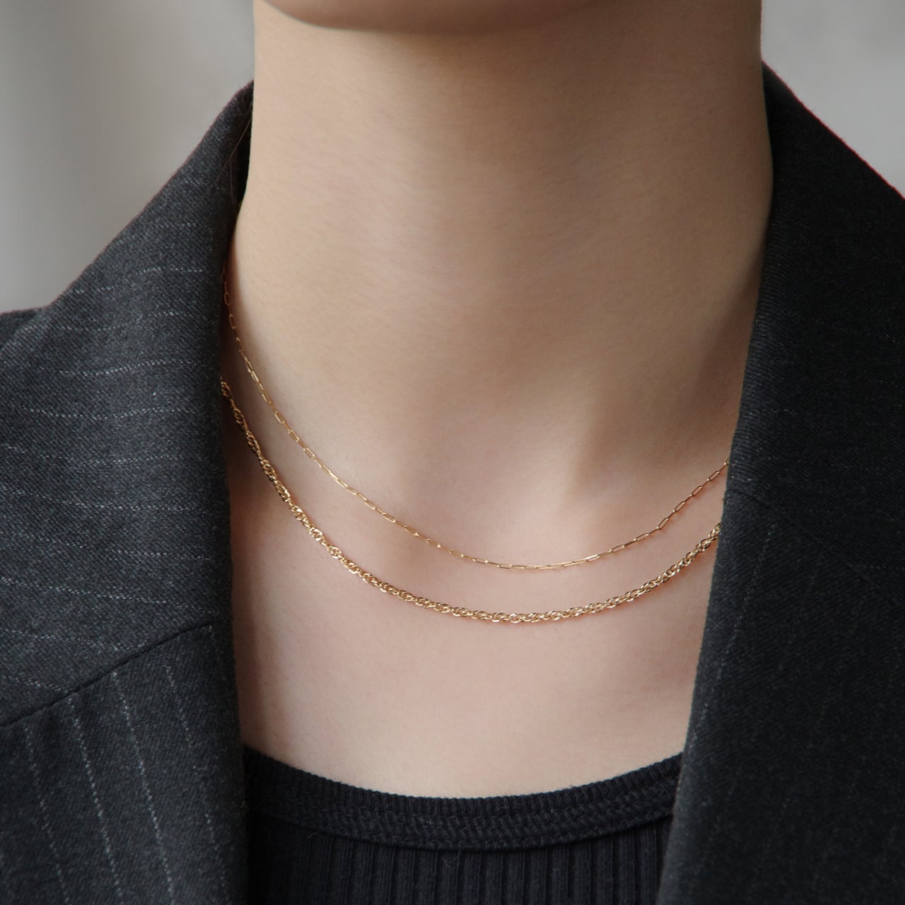 K18イエローゴールド 中空スクリューネックレス 【MKY0099N1