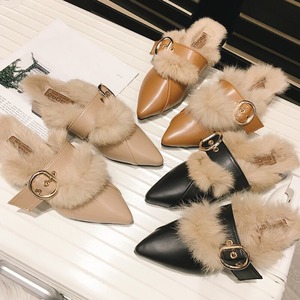 POINTED TOE FUR MULE　22.0-25.0㎝