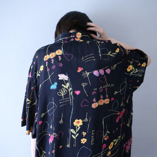 "落書き" art pattern loose silhouette h/s shirt