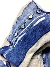Remake Hoodie black×Denim【hoodie05】